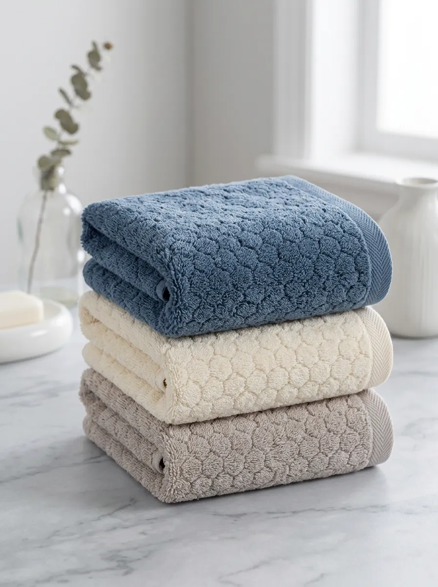 Honeycomb Textured Three-Piece Towel Set