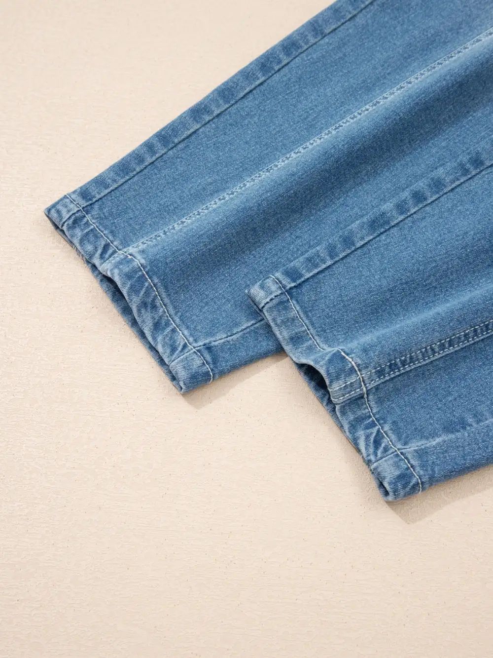 Barrel Leg Washed Cuffed Denim Jeans