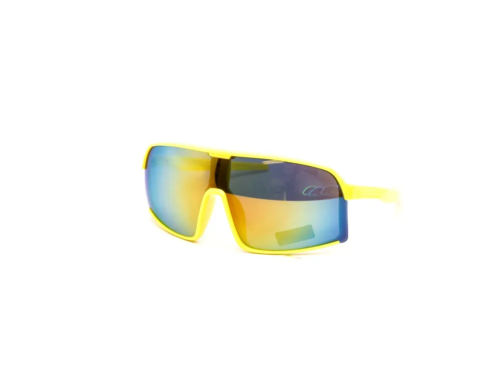 12-Pack Kids Neon Bold Sport Shield Wraparound Burnt Mirror Sunglasses