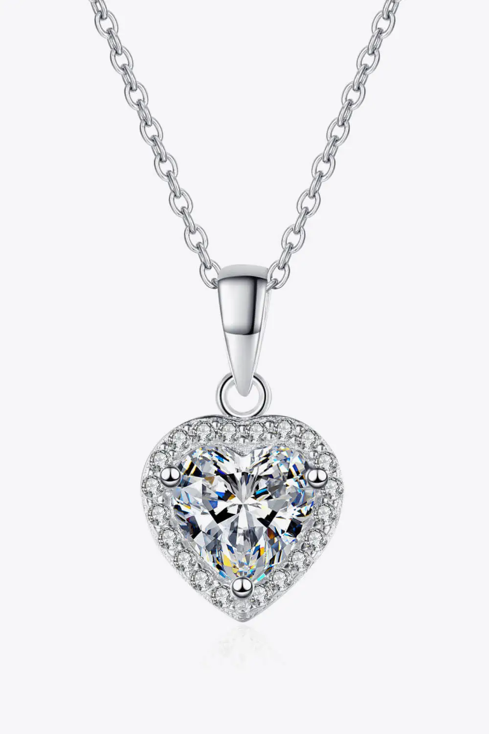 Chain Detail Heart Detail Pendant Necklace