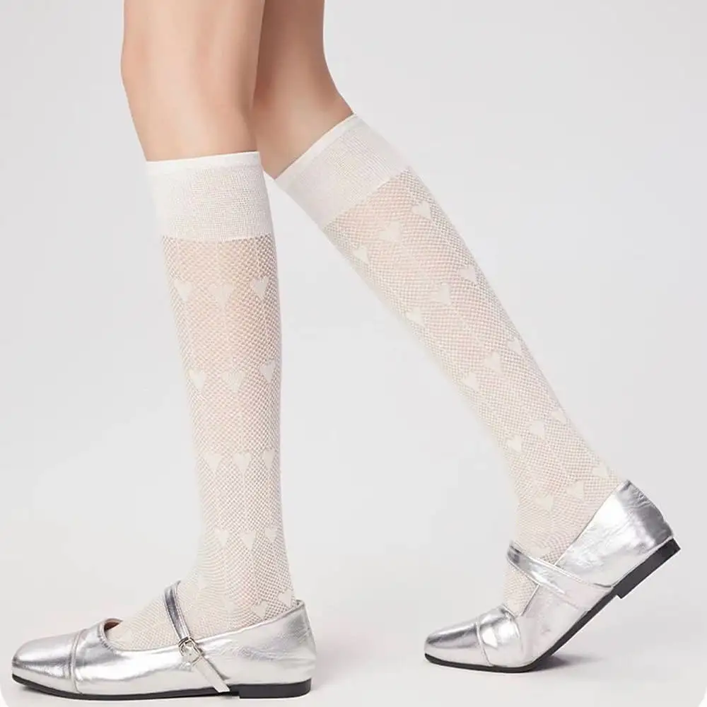 Softie Heart Thin Knee Socks