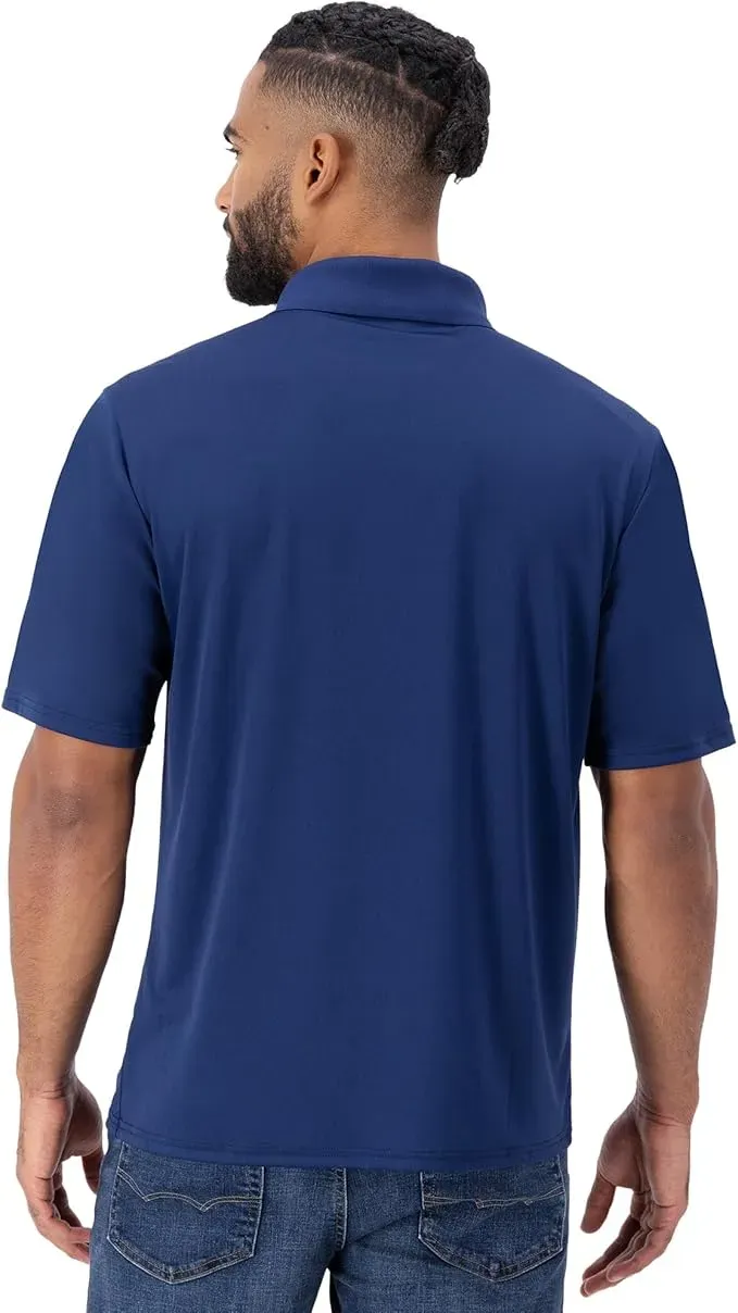 Men's Cool Short-Sleeve Polo Shirt with Three-Button Placket