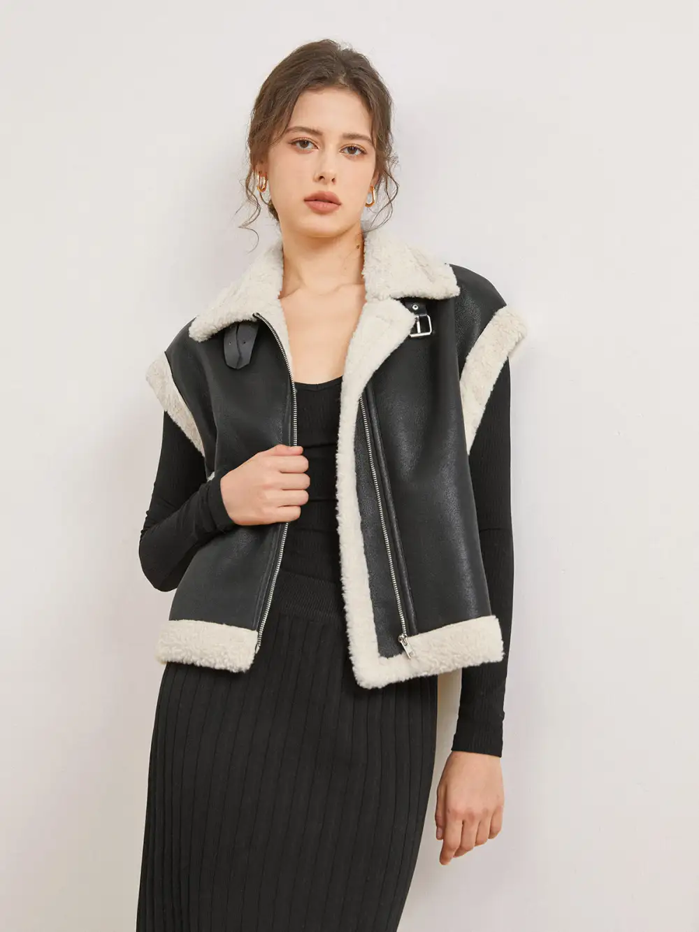 Leisurely Shearling Leather Vest