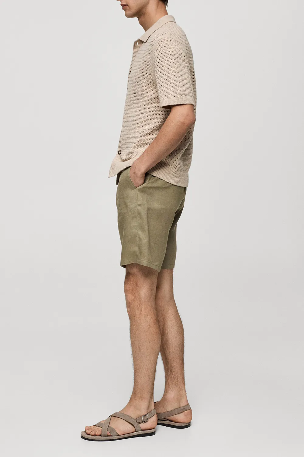 Slim-Fit 100% Linen Shorts