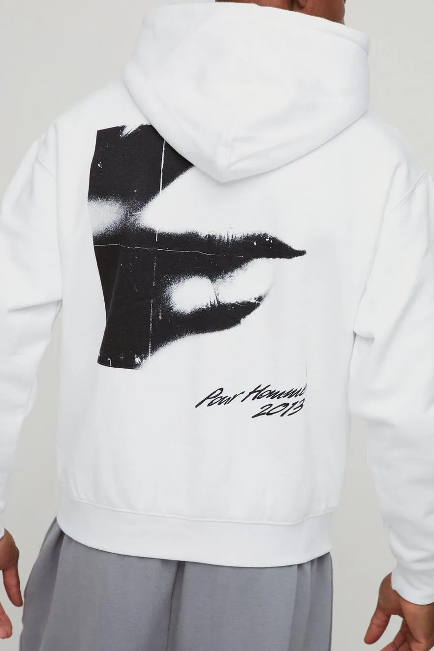 Daily Oversized Boxy Abstract Box Graphic Hoodie Fall And Winter