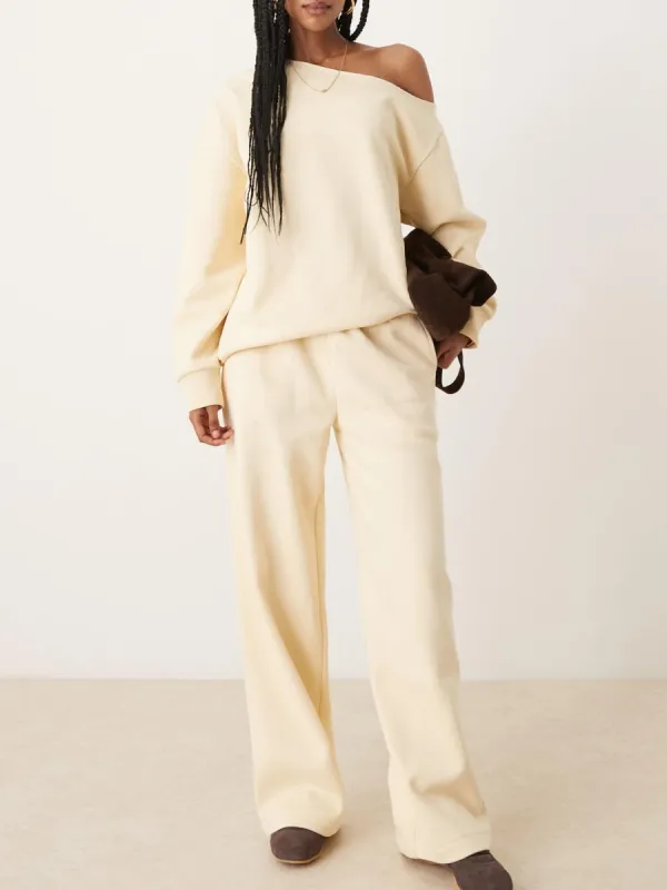 One Shoulder Casual Sweatshirt