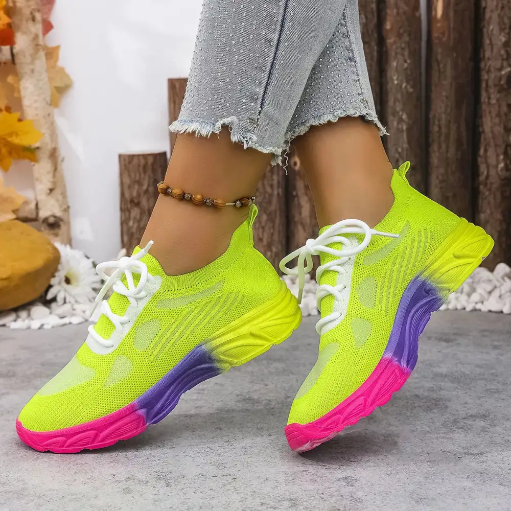 Lace-Up Round Toe Sneakers