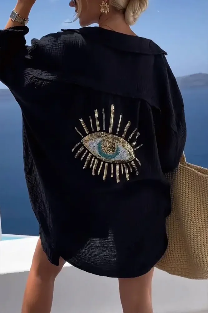 6PACK-Women'S Eye Cotton And Linen Shirt Jacket