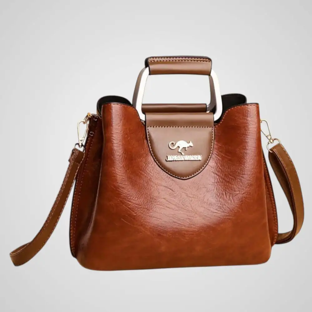 Relaxed Foldover Leather Handbag