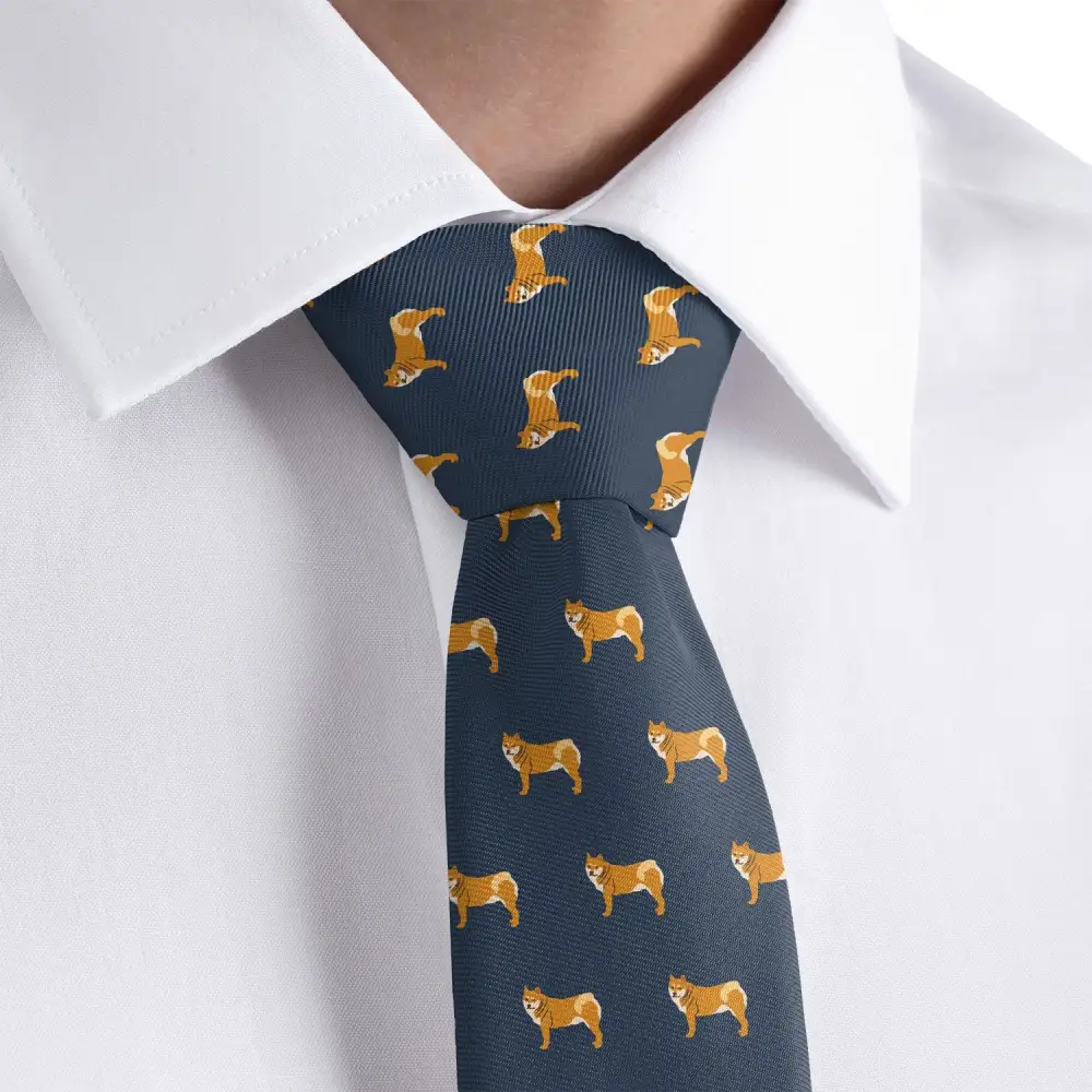 Shiba Dog Pattern Necktie
