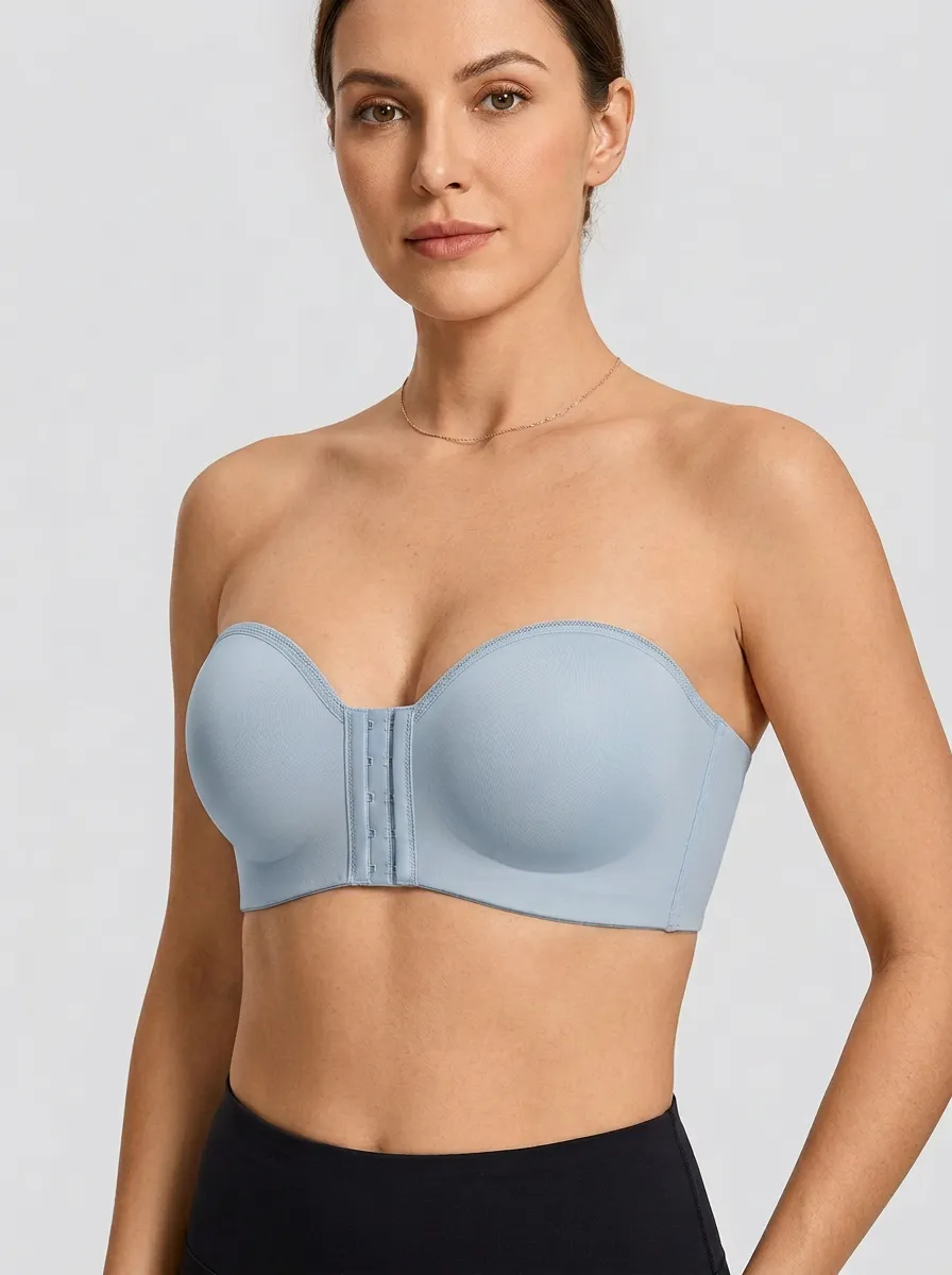 Women's Structured-Cup Form-Fitting Front-Closure Strapless Bra