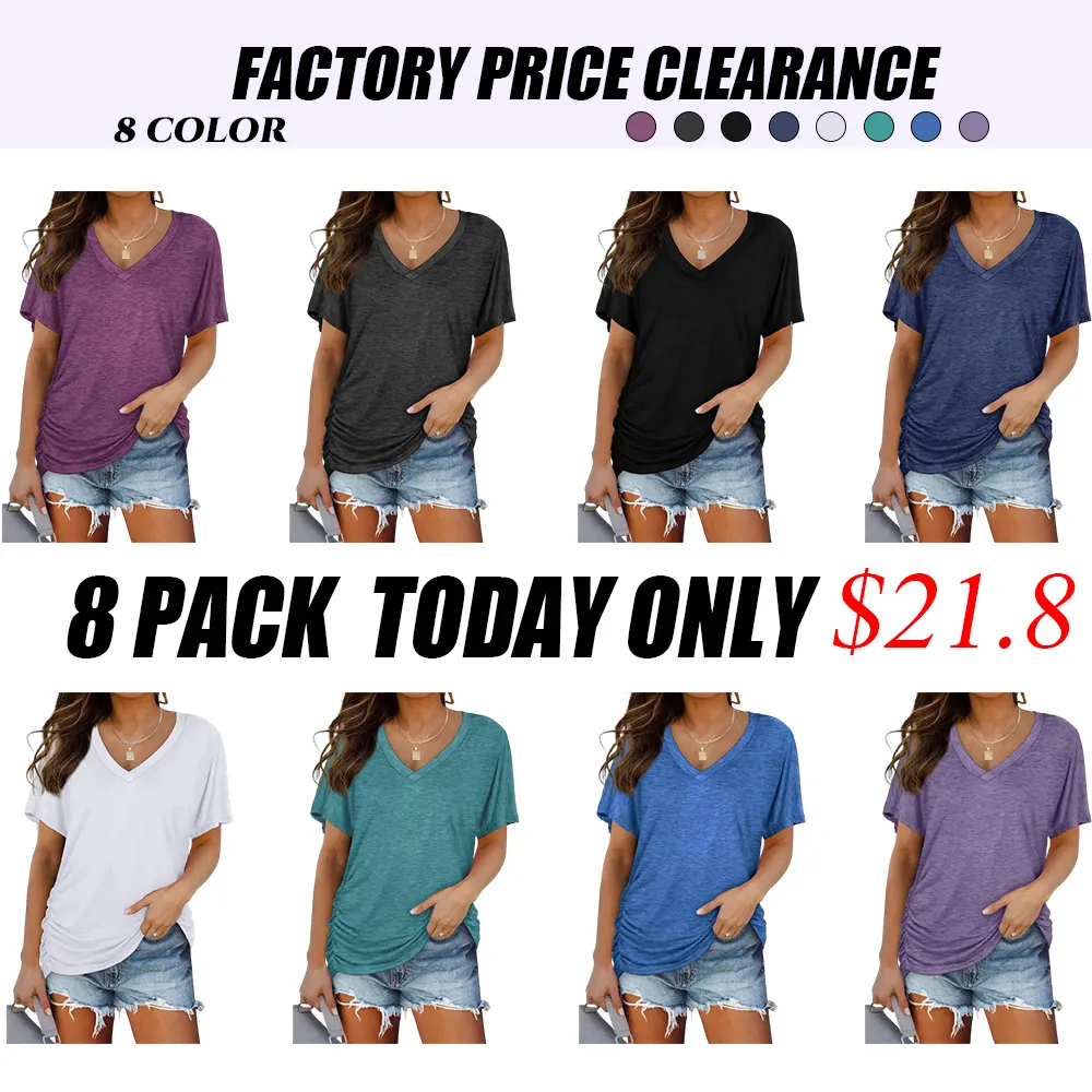 Women's V-Neck Short-Sleeve Tops — $1.69 Each