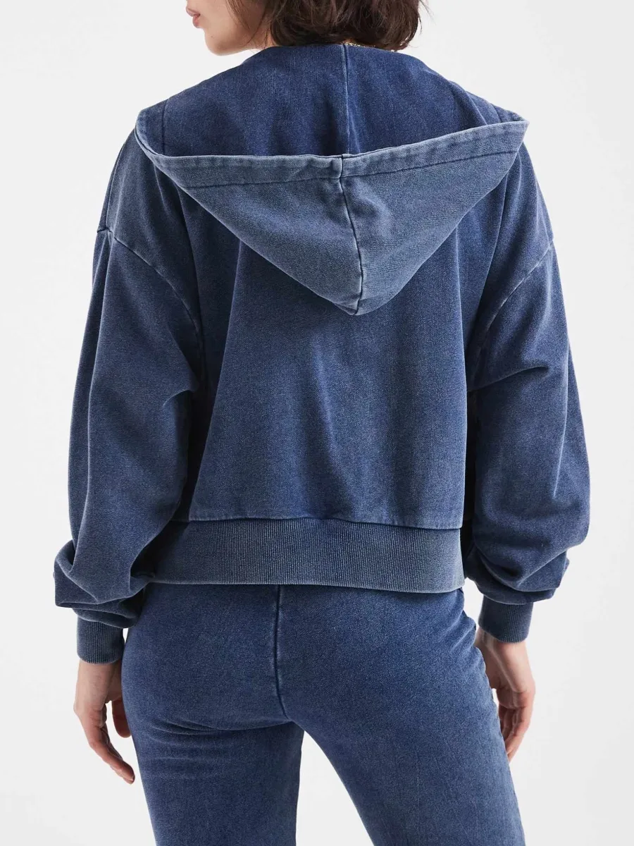 Star-Accent Zip-Up Hoodie