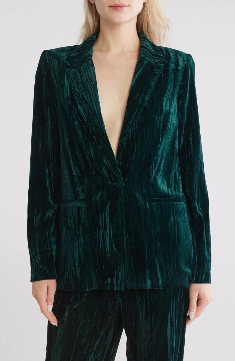 Emerald Textured Velvet Blazer