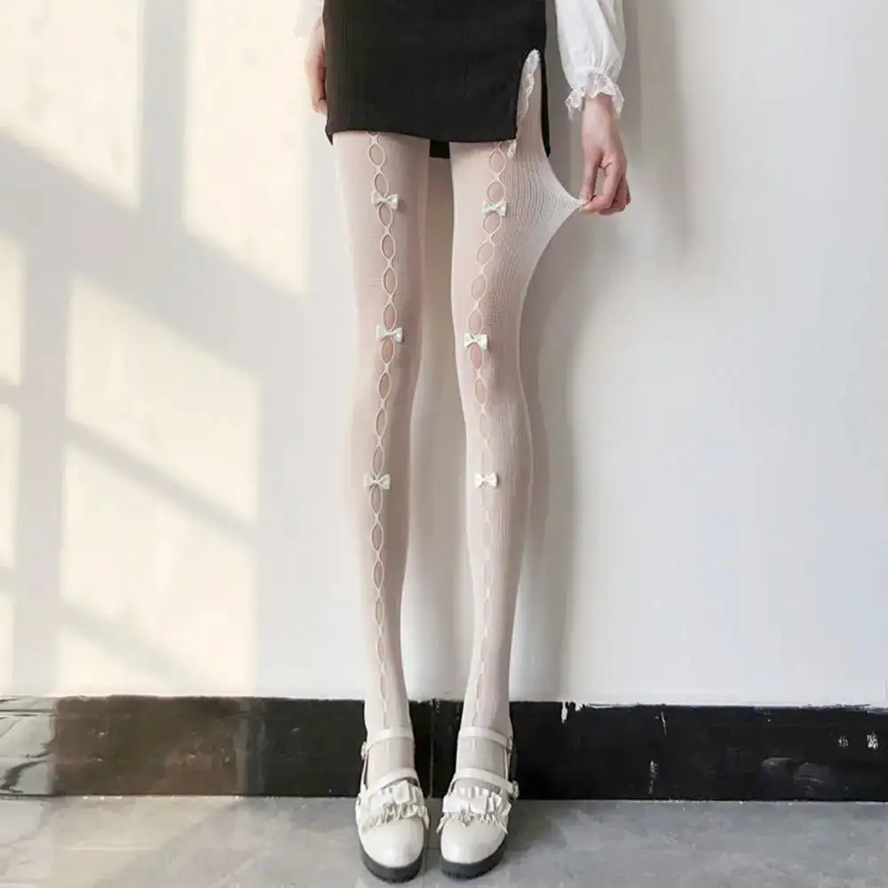 Cutout Bow Detail Sheer Tights