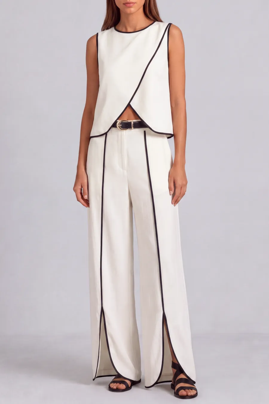 Wide Leg Sleeveless Matching Pants Set