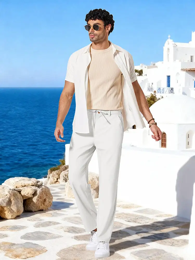 Comfort Lightweight Cotton Linen Drawstring Pants