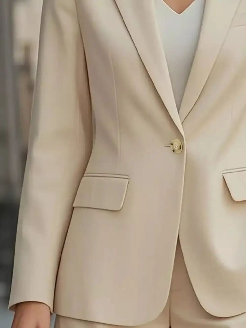 Unlined Lapel One Button Blazer