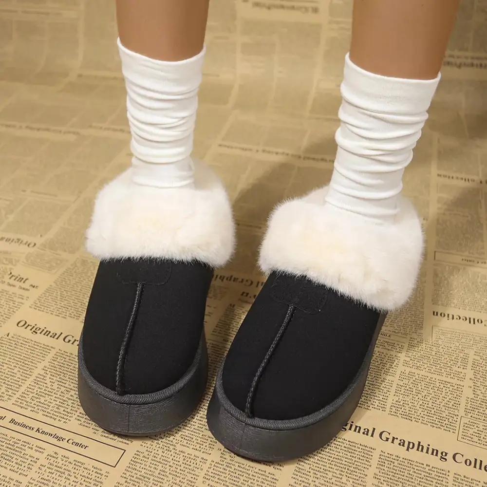 Fuzzy Platform Ankle Boots