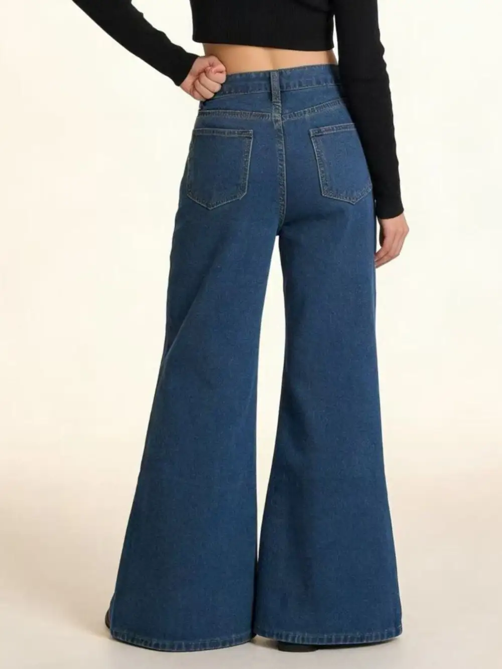 Balanced High Waist Flare Leg Denim Jeans