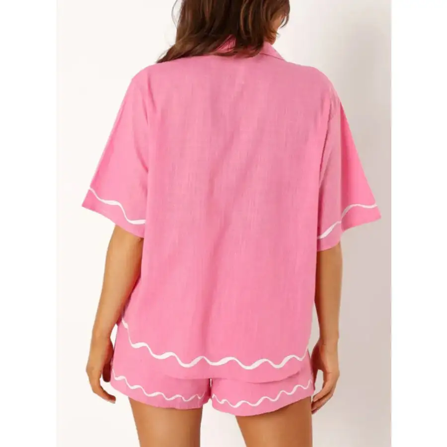 Button Up Half Sleeve Top and Shorts Set