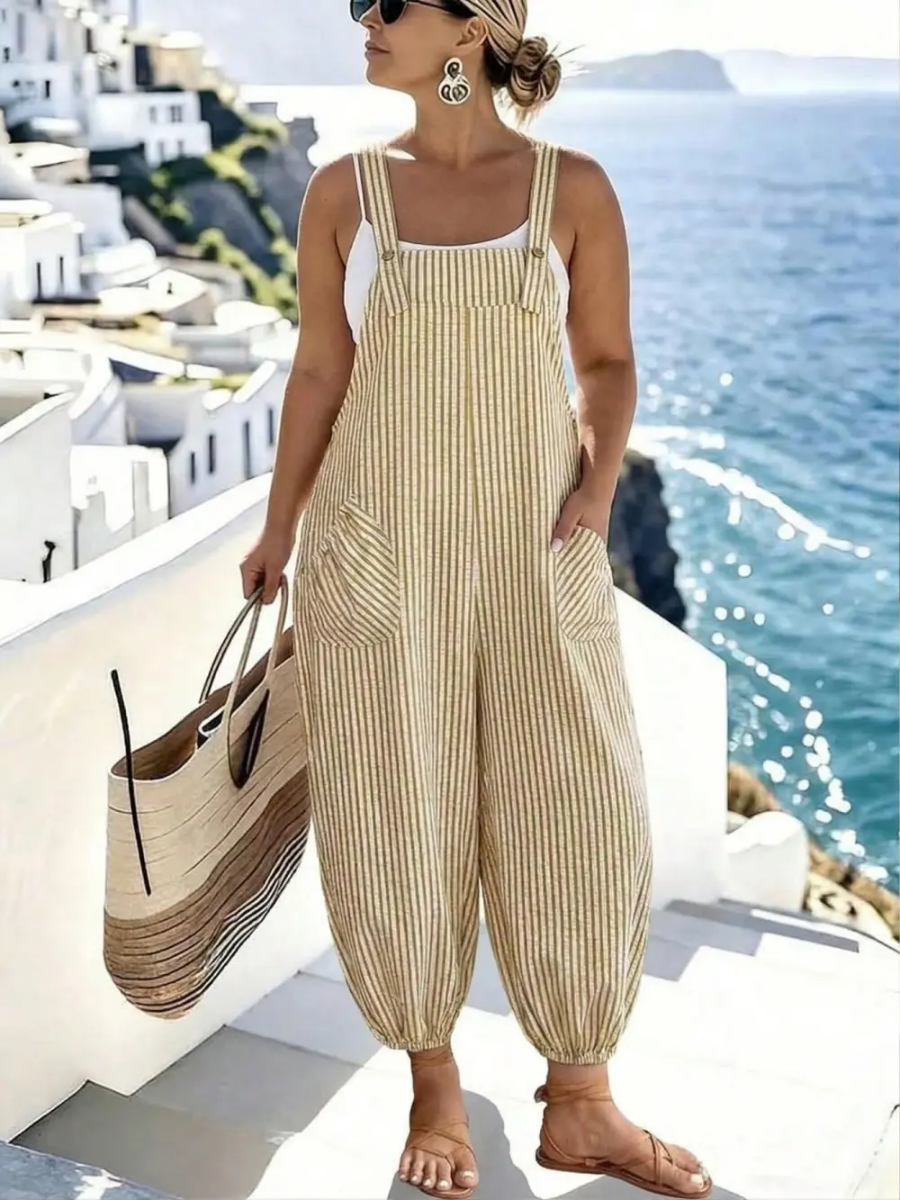[Plus Size] Slim-Fit, Comfortable, Casual Sleeveless Jumpsuit