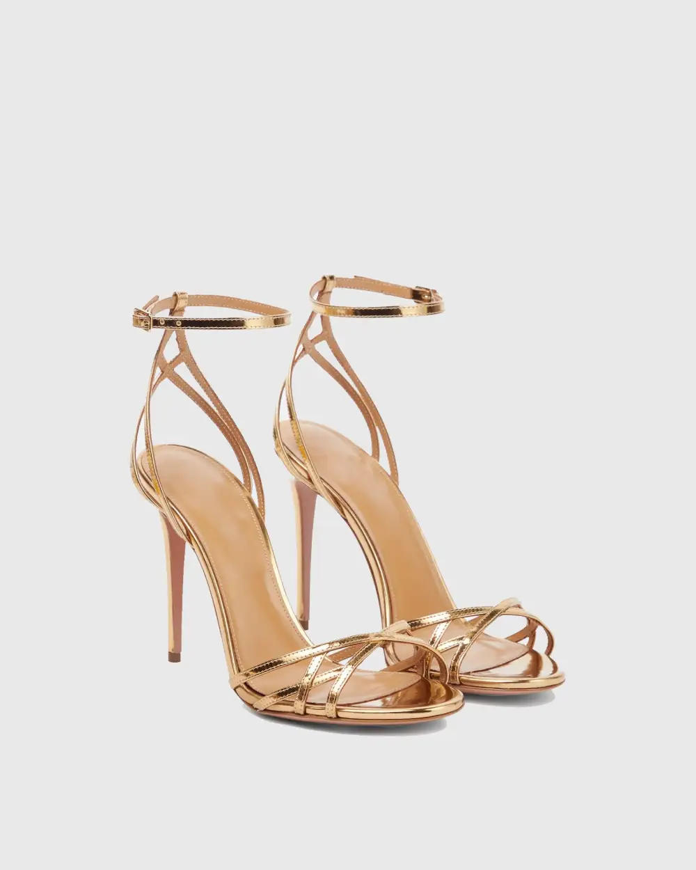 Metallic Chiasma Strap Sandals