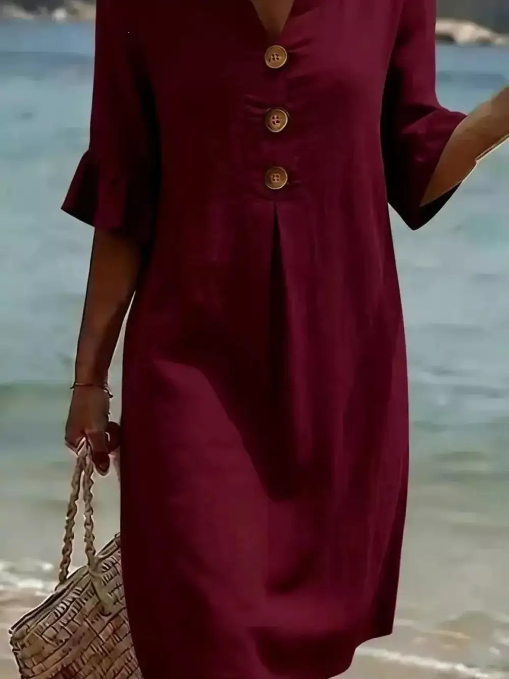 Ruffle Sleeve Midi Dress