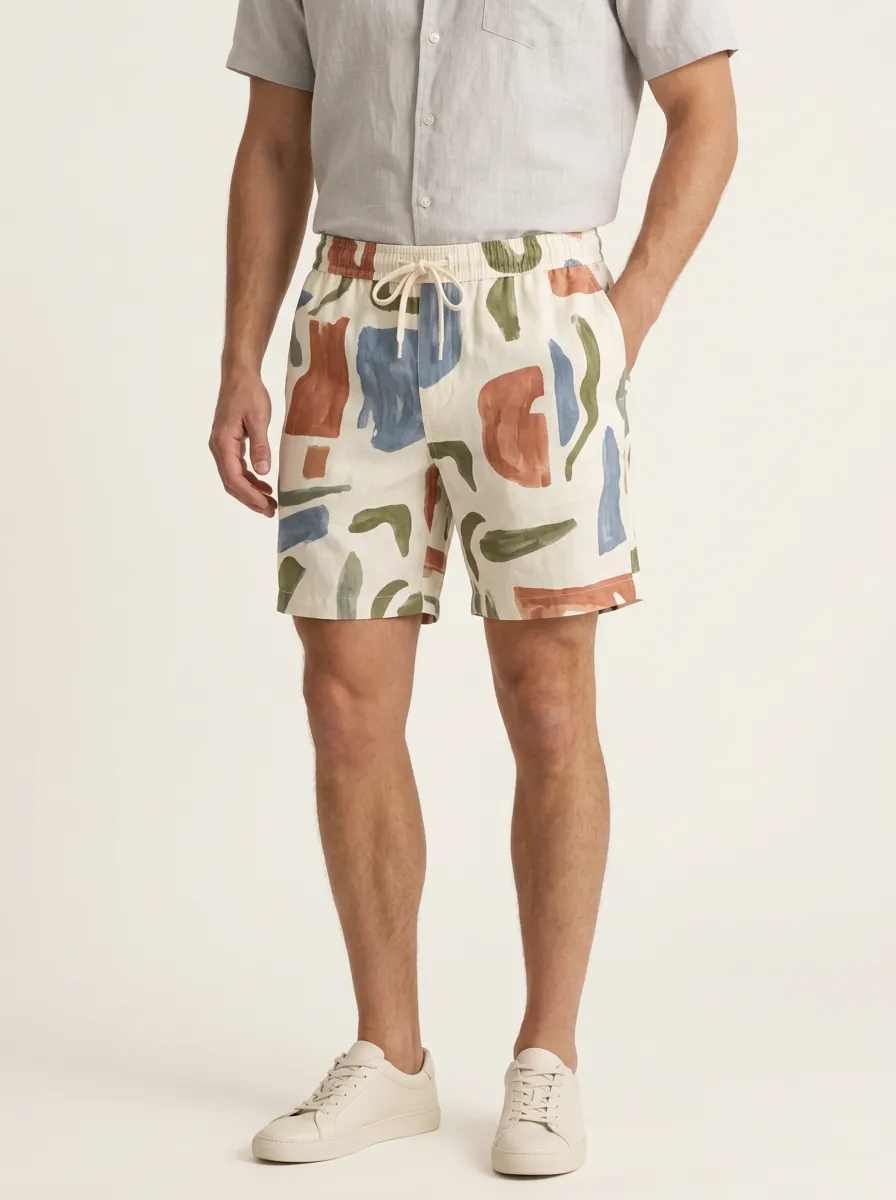 Casual Statement Graphic Print Abstract Print Check Print Men's Printed Casual Pants