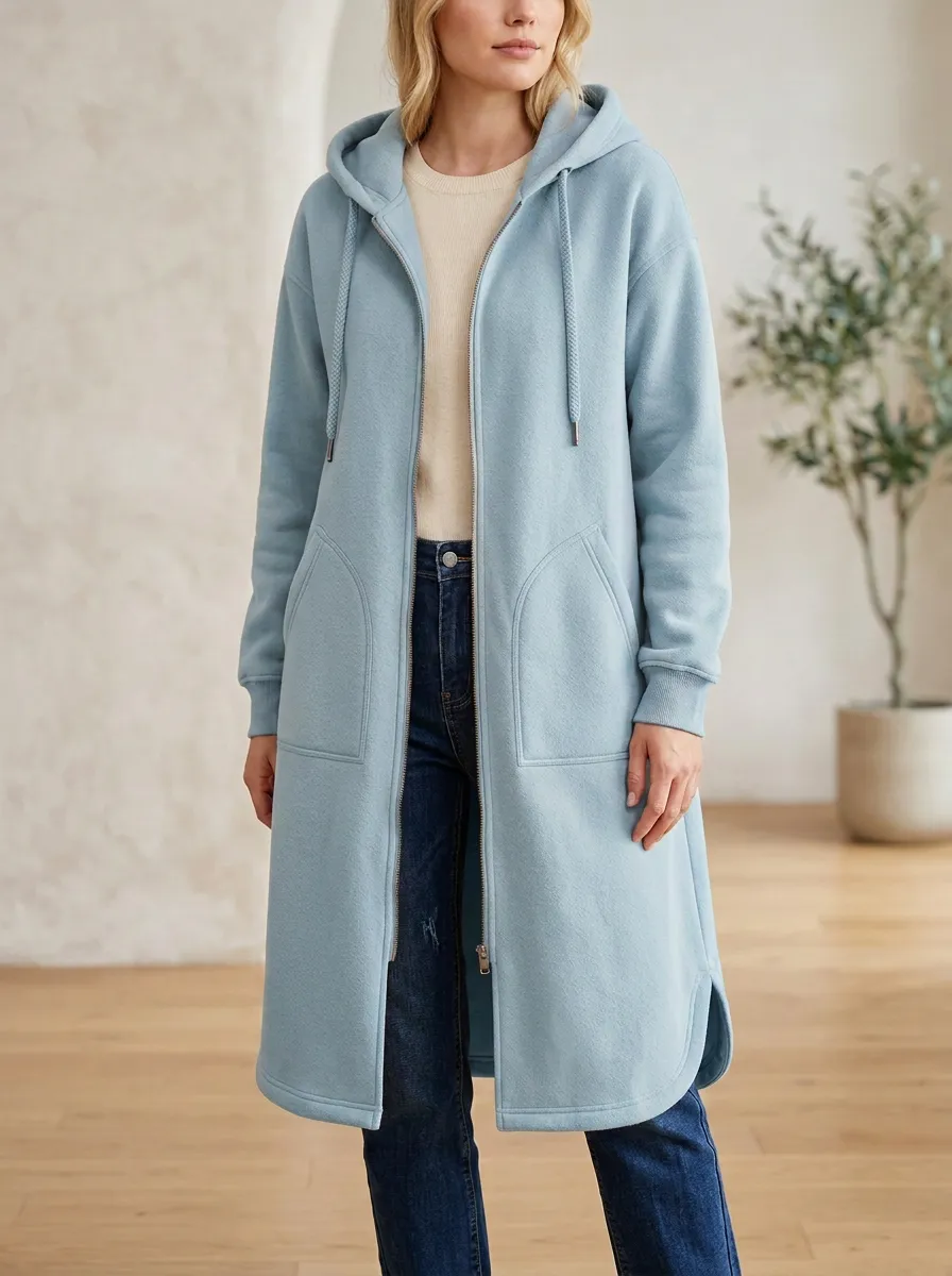 Classic Fleece Long Hooded Coat
