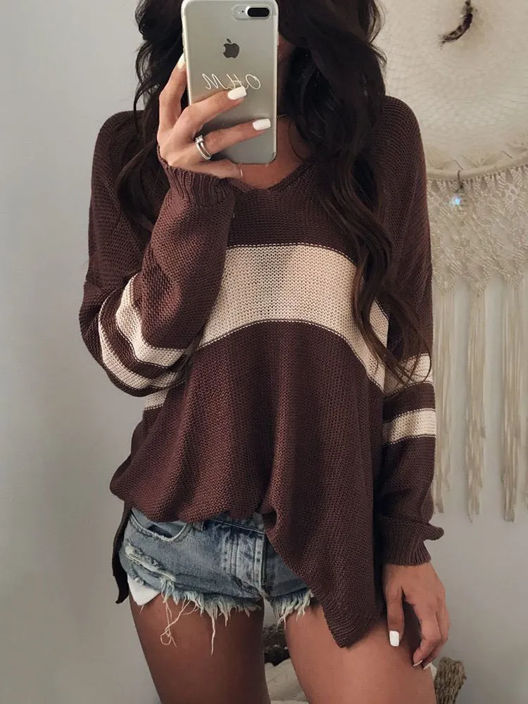 V-neck Knitted Sweater