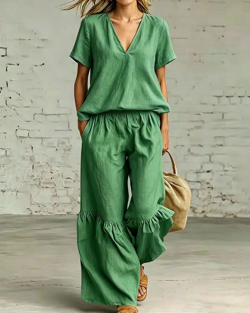 Linen-Blend Two-Piece Set
