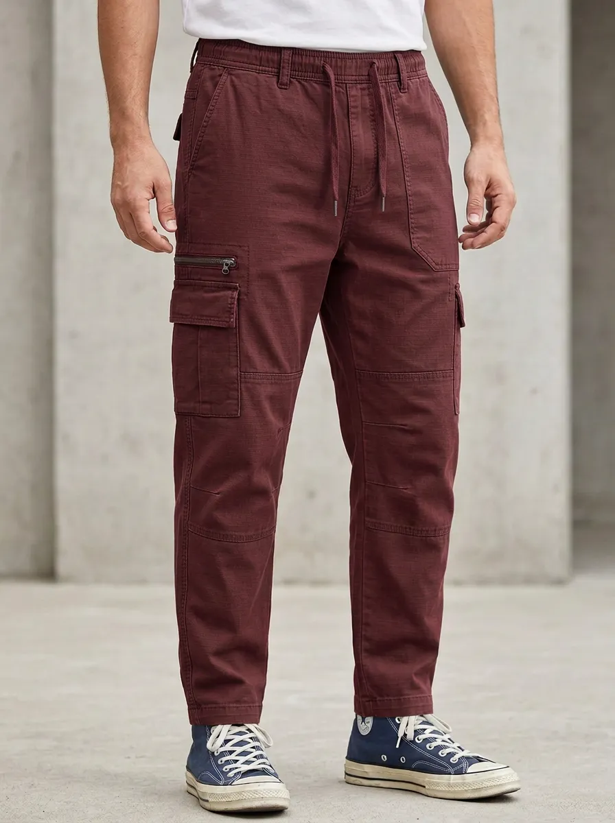 Men's Casual Outdoor Multi-Pocket Drawstring Cargo Pants