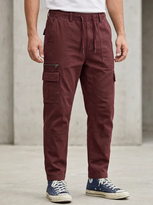 Men's Casual Outdoor Multi-Pocket Drawstring Cargo Pants