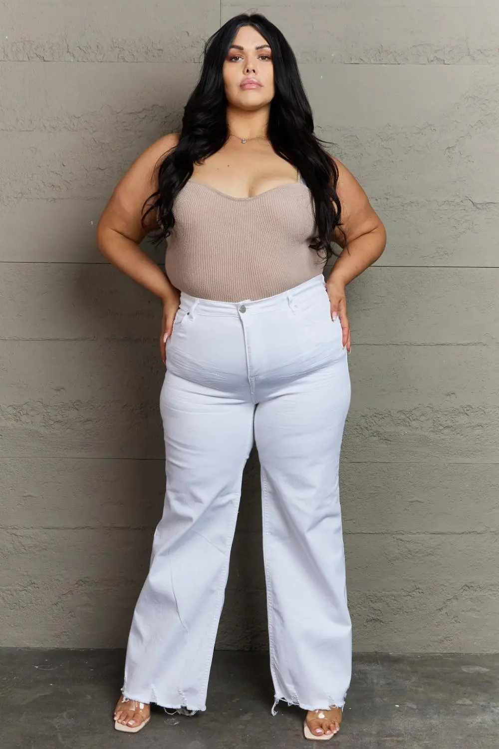 Polished Tiered Denim Jeans
