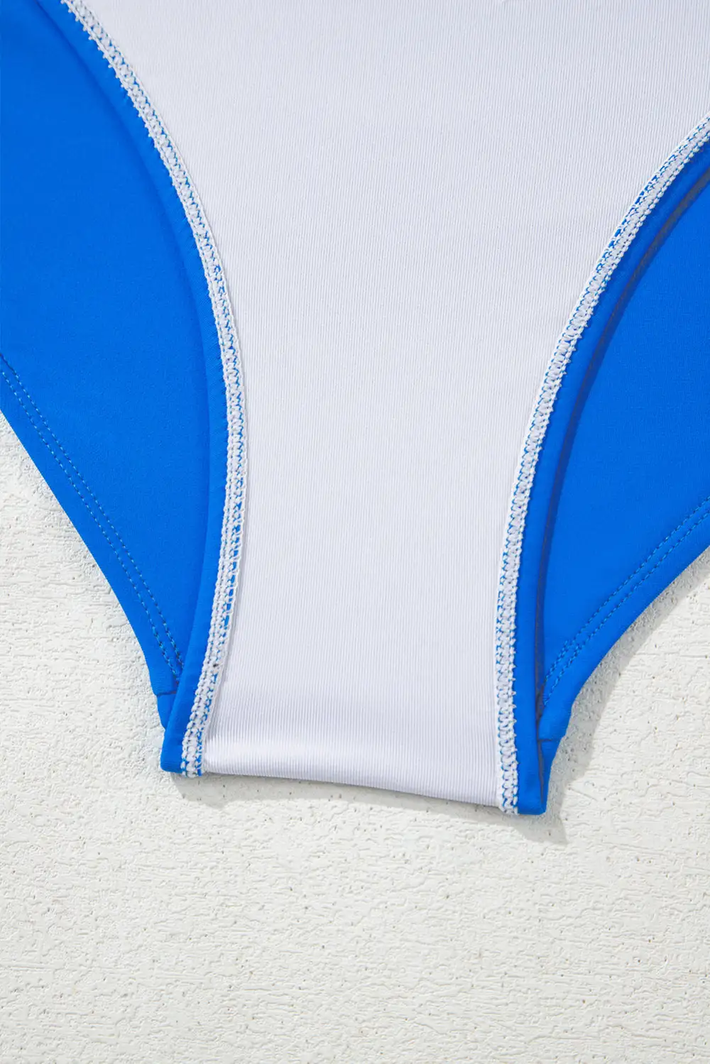 Blocked Pattern Square Neck Top Bikini Swim Set