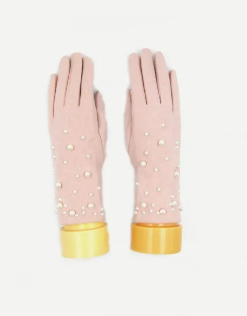 Pearl Accent Cashmere Blend Gloves