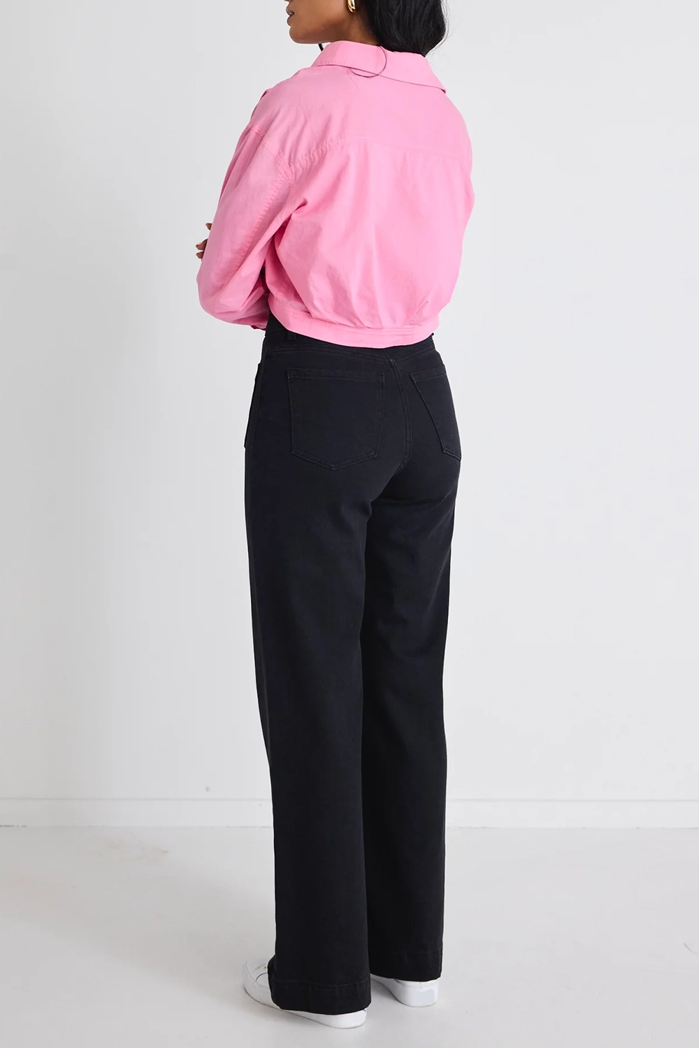 Barbie Pink Poplin Cropped Button - Up