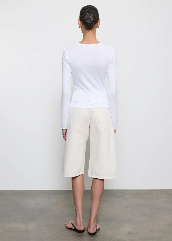 Cotton L/S Crew White