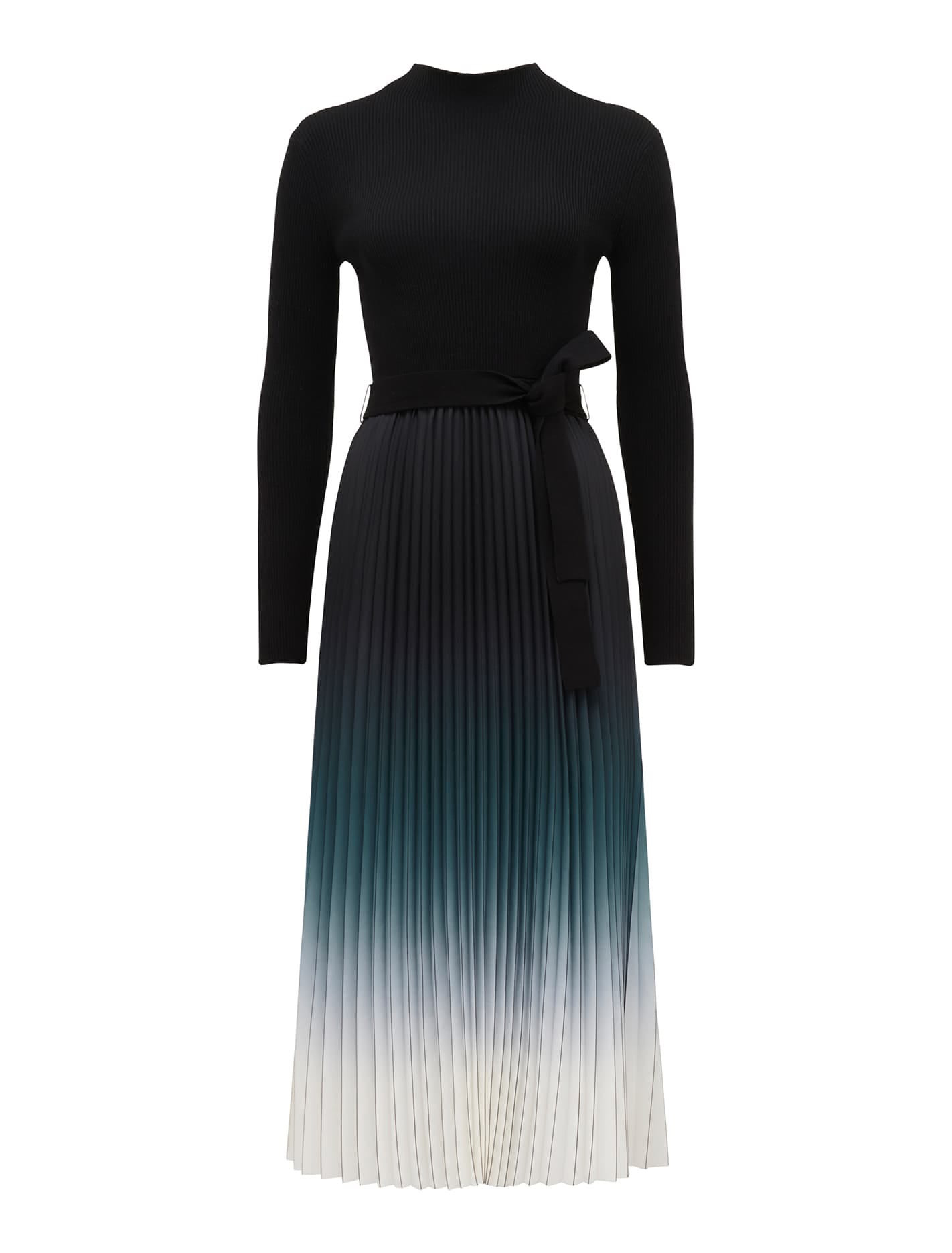 Ombre Pleat Midi Dress
