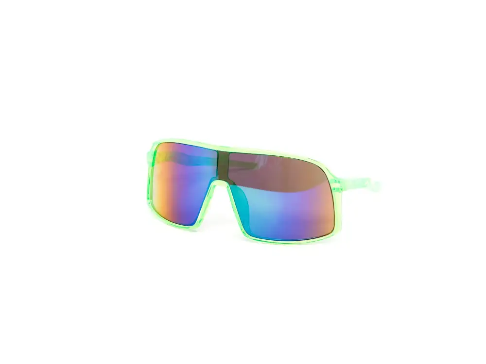 12-Pack Kids Neon Sport Shield Burnt Mirror Sunglasses