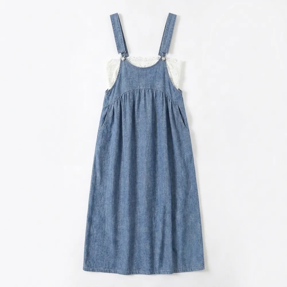 Pocket Denim Relaxed Midi Dress