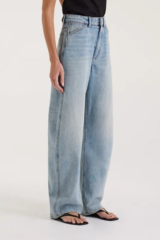 Vintage Blue High-Rise Bow Leg Jeans