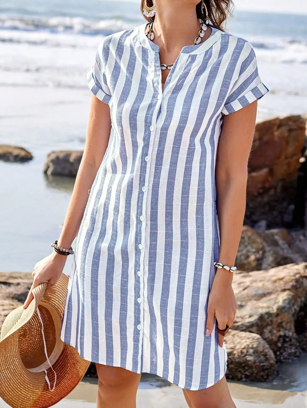 Striped Relaxed Button Shirt