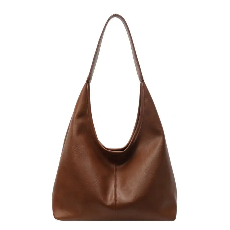Roomy Faux Leather Baguette Bag