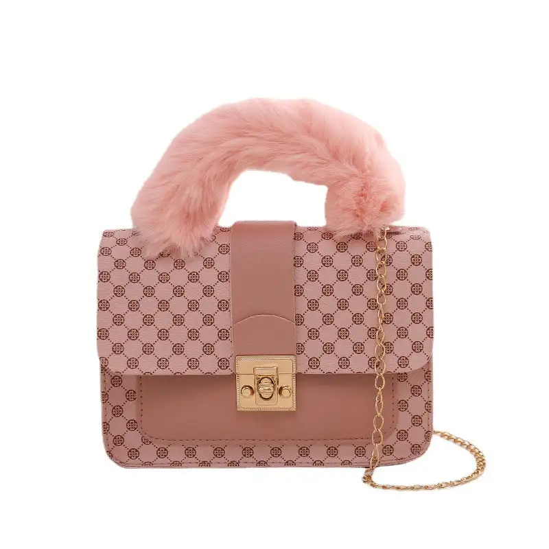 Compact Chain Strap Square Handbag