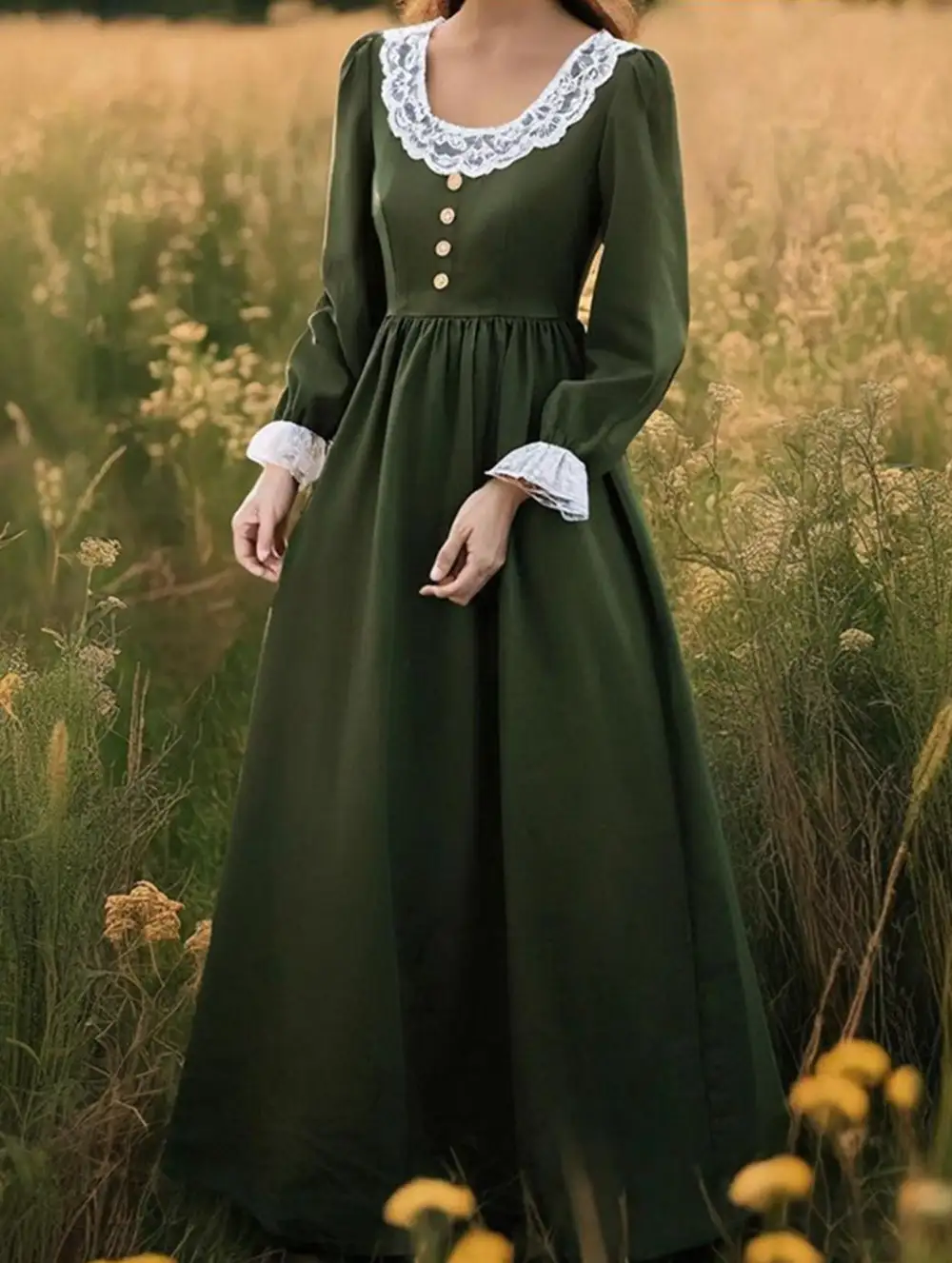 Vintage Long Sleeve Maxi Dress