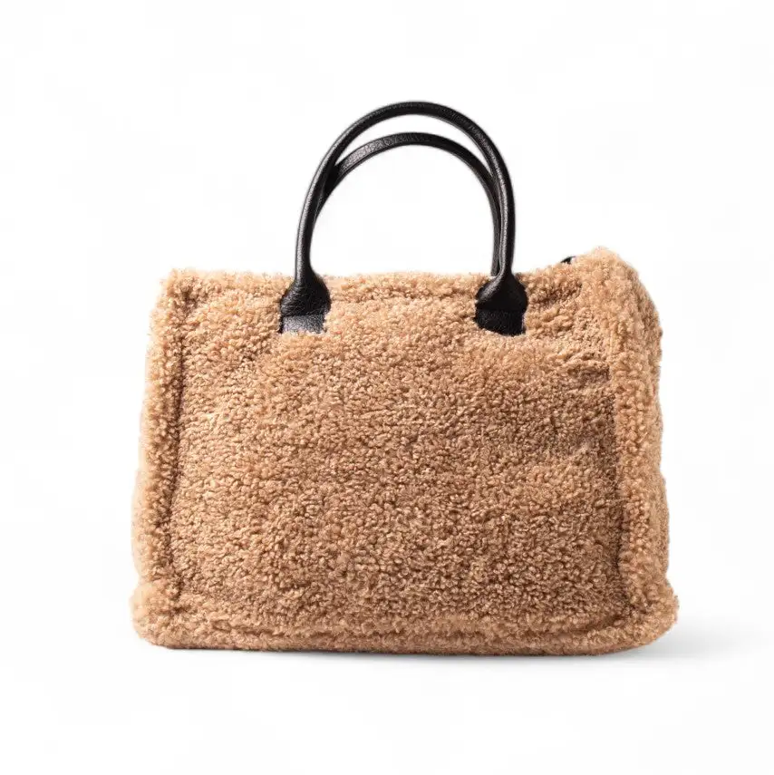 Polished Shoulder Fur Handbag