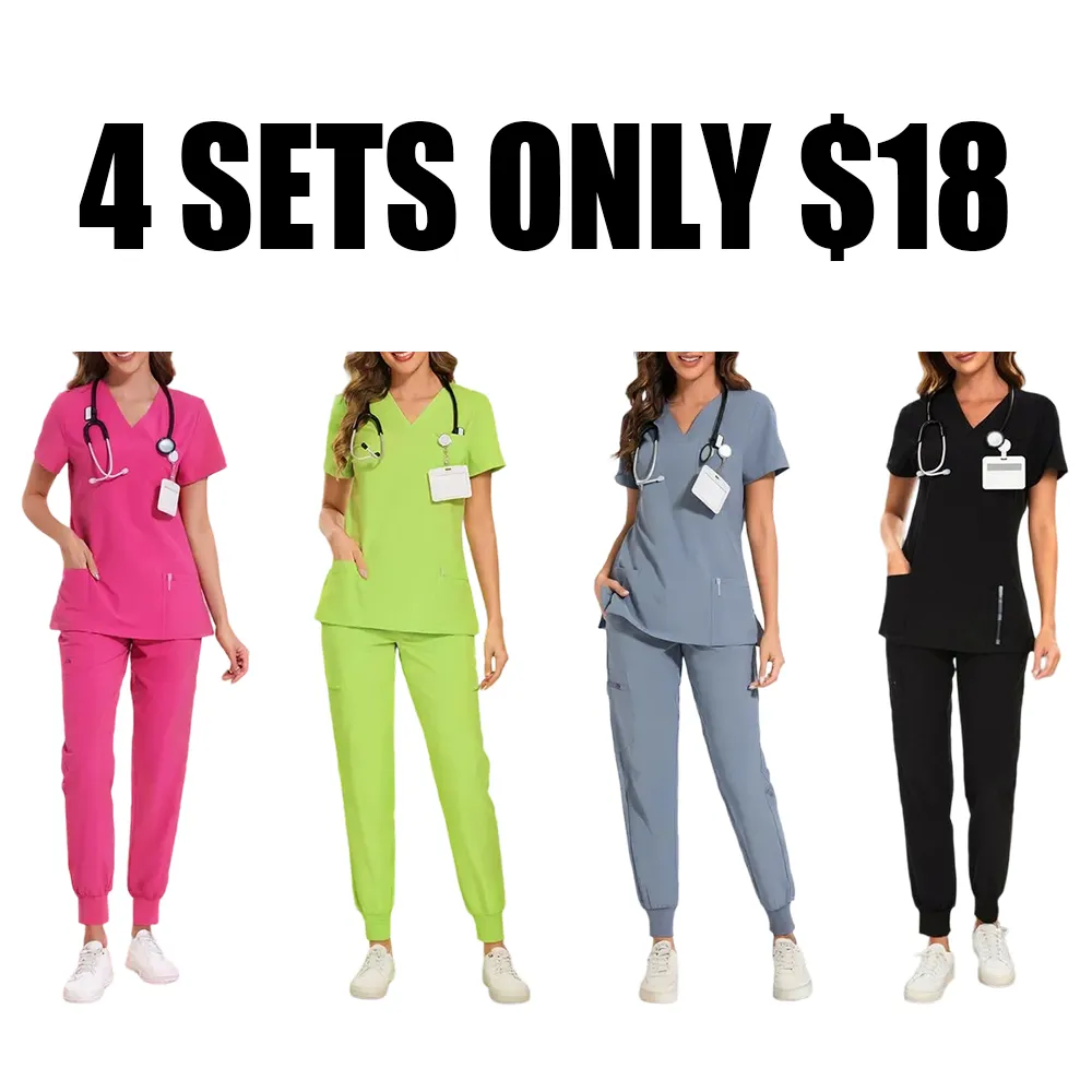 Women's Medical Suit - V-neck Top and Sweatpants