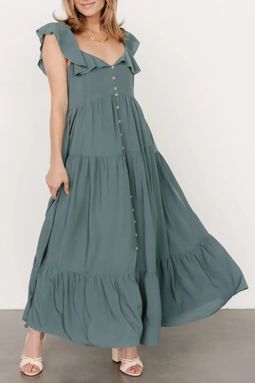 Classic Versatile Lace Collar V-Neck Dress